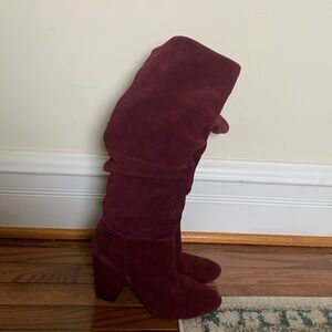 Burgundy Suede Boots
